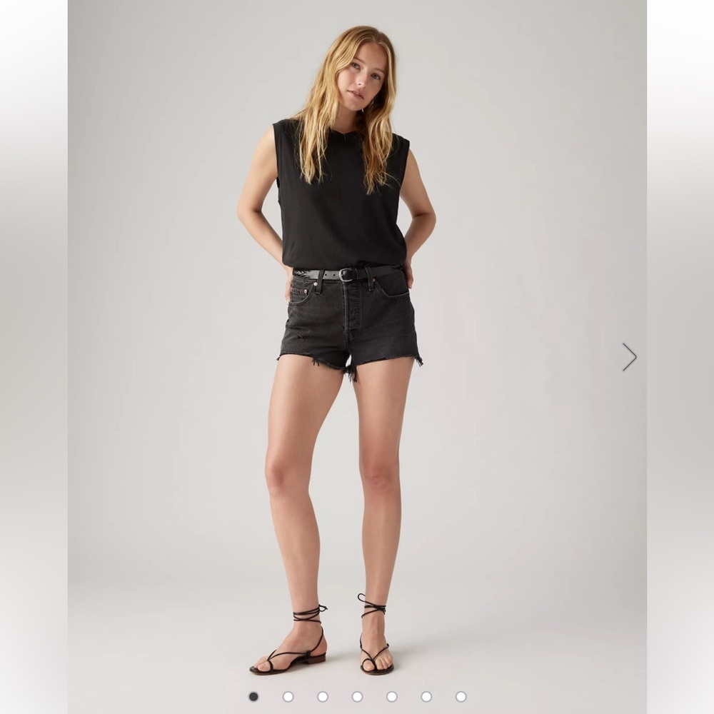 Levi's 501® Women’s Original Fit High Rise Shorts Black Denim Size 28 NWT